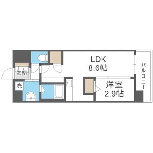 コンフォリア・リヴ京橋【4階】の間取り