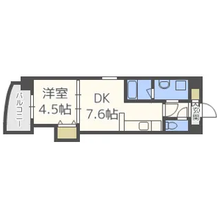 ルクレ新大阪レジデンス【5階】の間取り