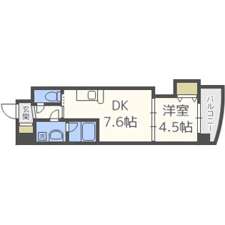 ルクレ新大阪レジデンス【2階】の間取り
