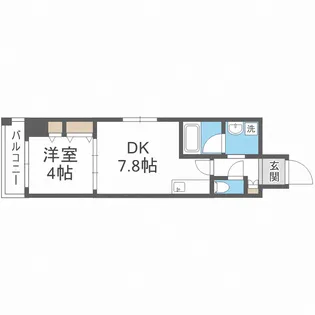 南堀江プライマリーワン【7階】の間取り