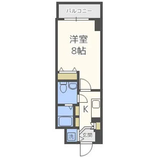 ルクレ難波【5階】の間取り