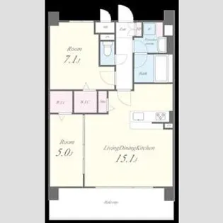 メゾンドボヌール弁天町【1階】の間取り
