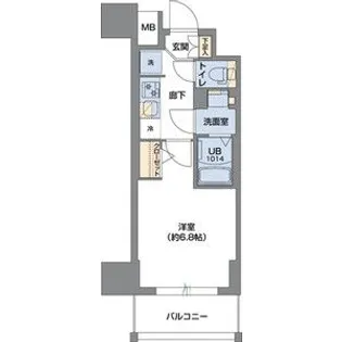 Metrosa谷町六丁目South【3階】の間取り