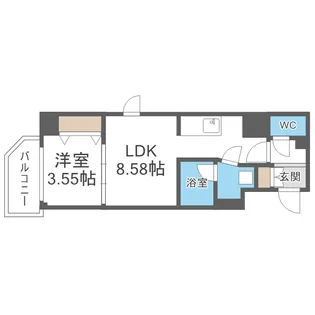 シーズンフラッツ新町【3階】の間取り