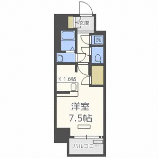 レジュールアッシュOSAKA今里駅前【3階】の間取り