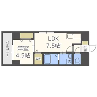 La CASA上本町【6階】の間取り