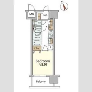ジオエント福島野田レジデンス【2階】の間取り
