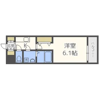 レジュールアッシュ福島レジデンス【6階】の間取り