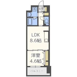 パトリス城東中央【5階】の間取り