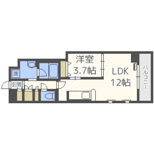 URBAN TERRACE ABENO【1階】の間取り