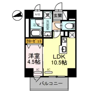 パンセ新町【8階】の間取り