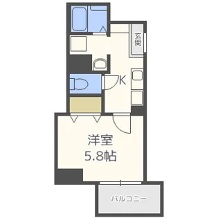 みおつくし西なんば【5階】の間取り