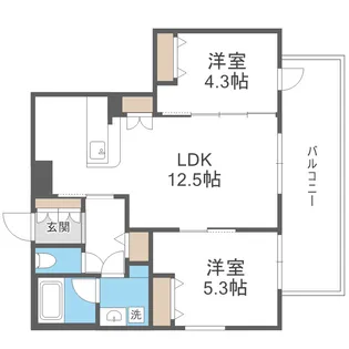 ウェルスクエア帝塚山【4階】の間取り