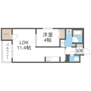 ウェルスクエア帝塚山【4階】の間取り