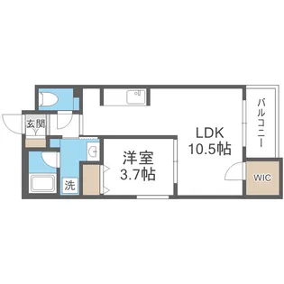 ウェルスクエア帝塚山【3階】の間取り