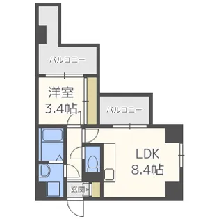 ラクラス新大阪【6階】の間取り