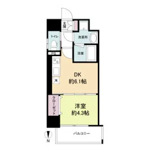 RIDGEガーデン江坂Ⅱ【10階】の間取り