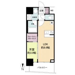 セレニテ江坂グランデ【3階】の間取り