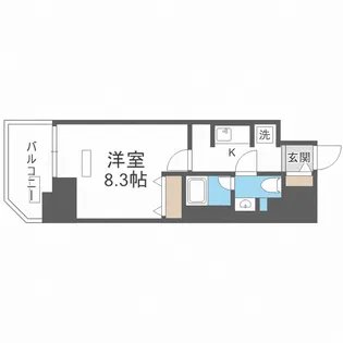 パークアクシス四ツ橋【3階】の間取り