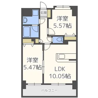 東明マンション壱番館【9階】の間取り