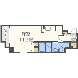 クオーレ靭公園【4階】の間取り