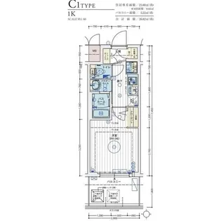 エステムコート難波WEST-SIDEⅦエクシーナ【5階】の間取り