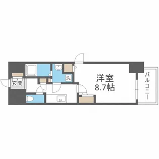 プランドール北浜【13階】の間取り