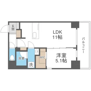 JP noie 上町台龍造寺【5階】の間取り