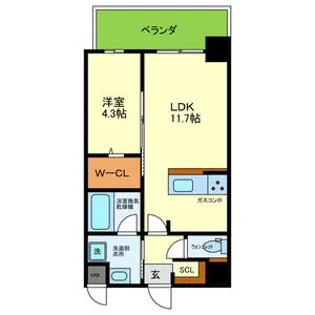 ブループラス針中野【5階】の間取り