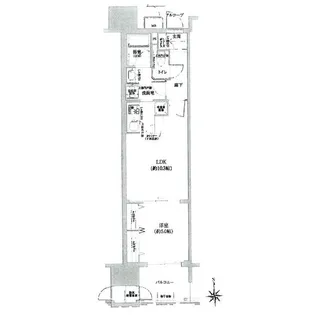 ラシュレ北浜【15階】の間取り