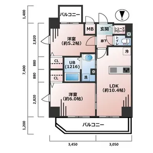 スワンズ心斎橋EAST【12階】の間取り