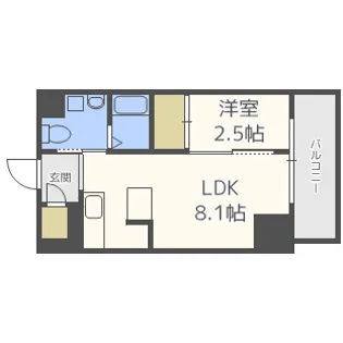 アイボリーポワント難波WEST【5階】の間取り