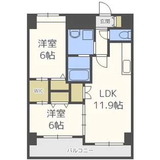 シャンピア西田辺【5階】の間取り