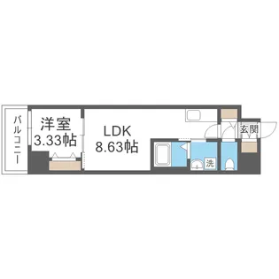 アーバンパーク新大阪【9階】の間取り