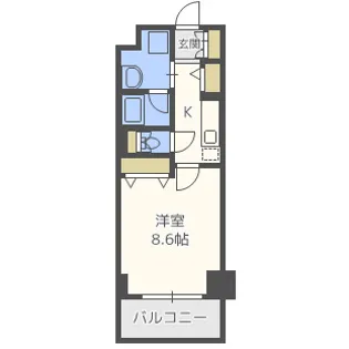 エスリード長堀タワー【8階】の間取り