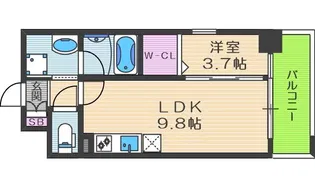 グランバース福島【3階】の間取り