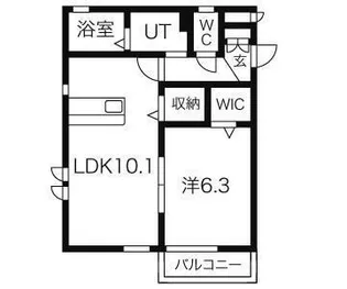 プランドール 東浦和【2階】の間取り