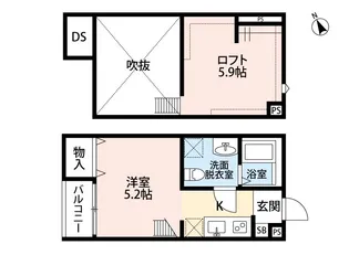 サンティエ袋山【1階】の間取り