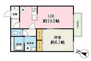 (仮称)原町共同住宅【1階】の間取り