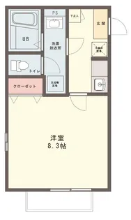 クレフラスト北小金B【1階】の間取り