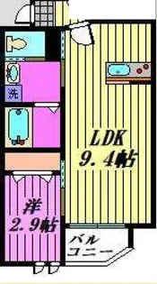 蓮田市東2丁目アパート【2階】の間取り