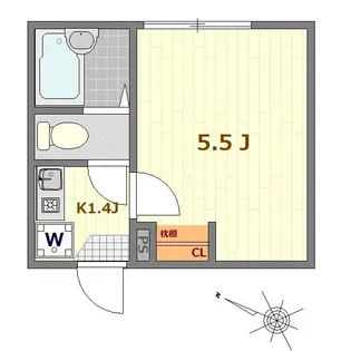 セシリア扇大橋【1階】の間取り