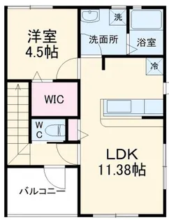 リーブルファイン八丁目1号棟【2階】の間取り