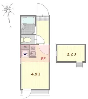 シャンテ谷在家【3階】の間取り