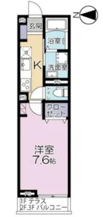 クレールレジデンス【1階】の間取り