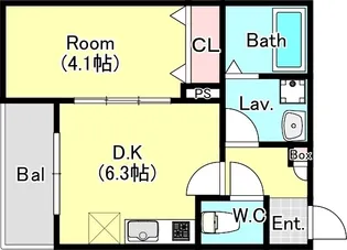エステイトB西大宮【1階】の間取り