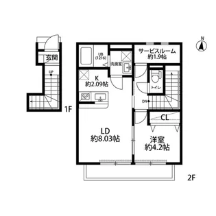 アムール 鈴谷【2階】の間取り