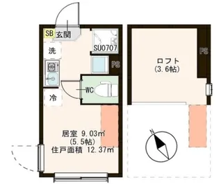 SKフェリス金町【1階】の間取り