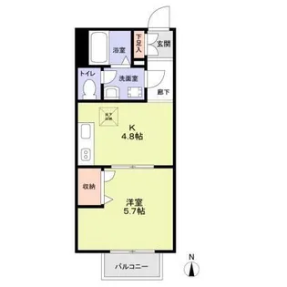 フラット北大宮【1階】の間取り