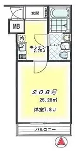 シャンブル英美【3階】の間取り